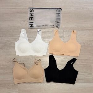 SHEIN Seamless Bra Set - Black, White, Tan
